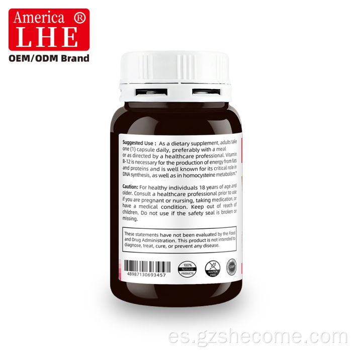 Shecome Vitamina B12 Cápsulas Energía y Apoyo al ADN